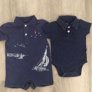 Ralph Lauren play onesie  and collared navy onesie